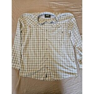 Howler Brothers H Bar B Tech Longsleeve Shirt Mens XL Sage Tan Plaid